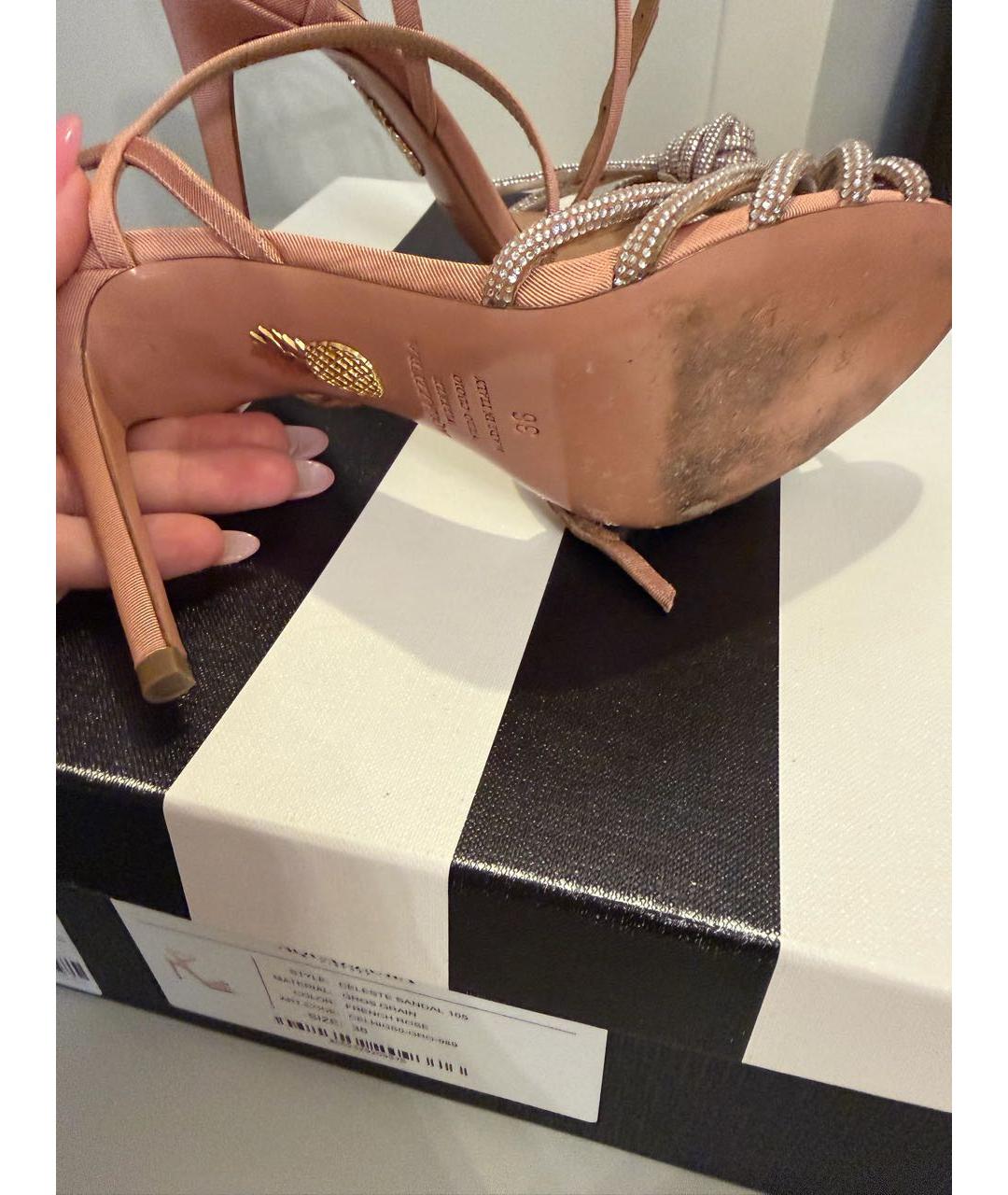 AQUAZZURA Розовые босоножки, фото 5