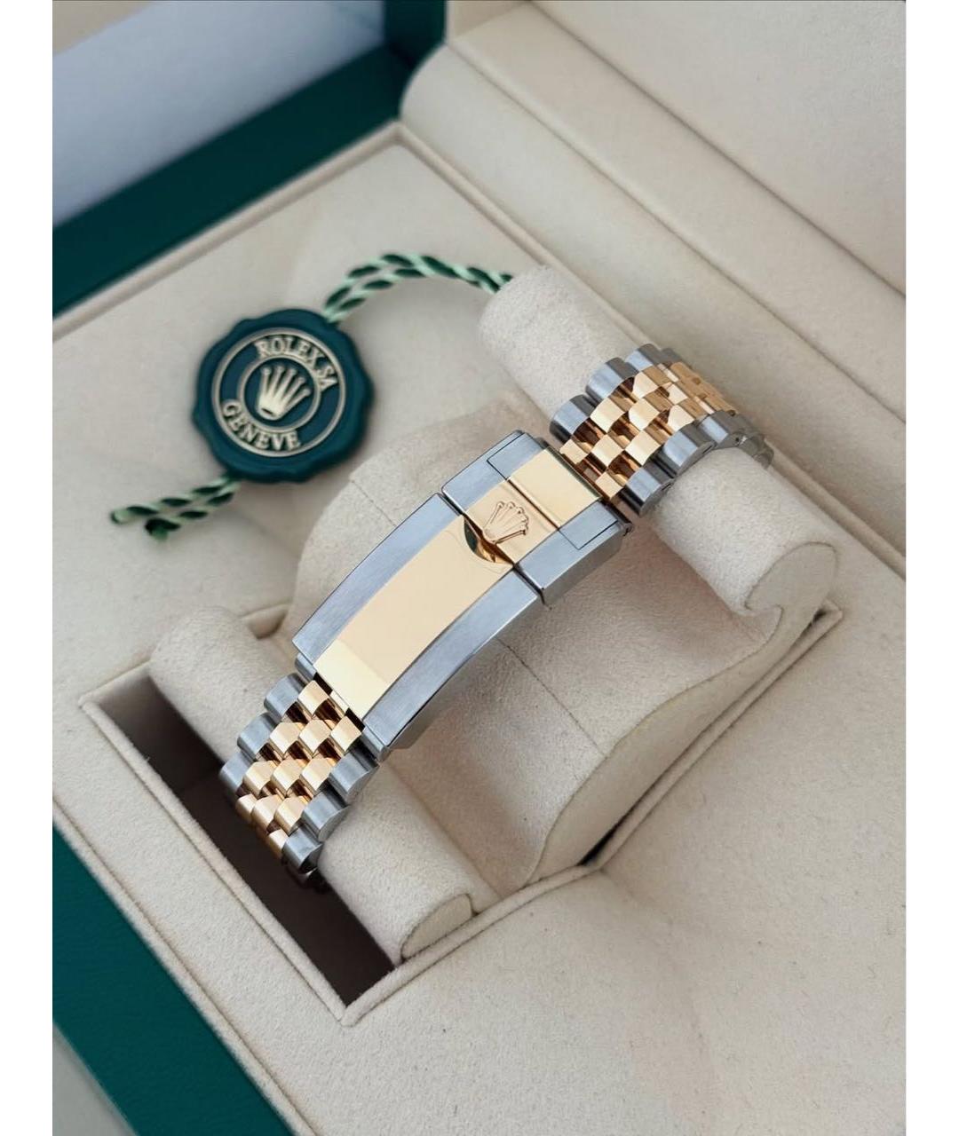 ROLEX Черные часы из желтого золота, фото 4