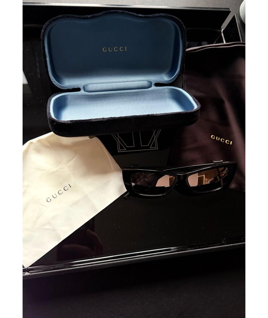 GUCCI Черные пластиковые солнцезащитные очки, фото 2