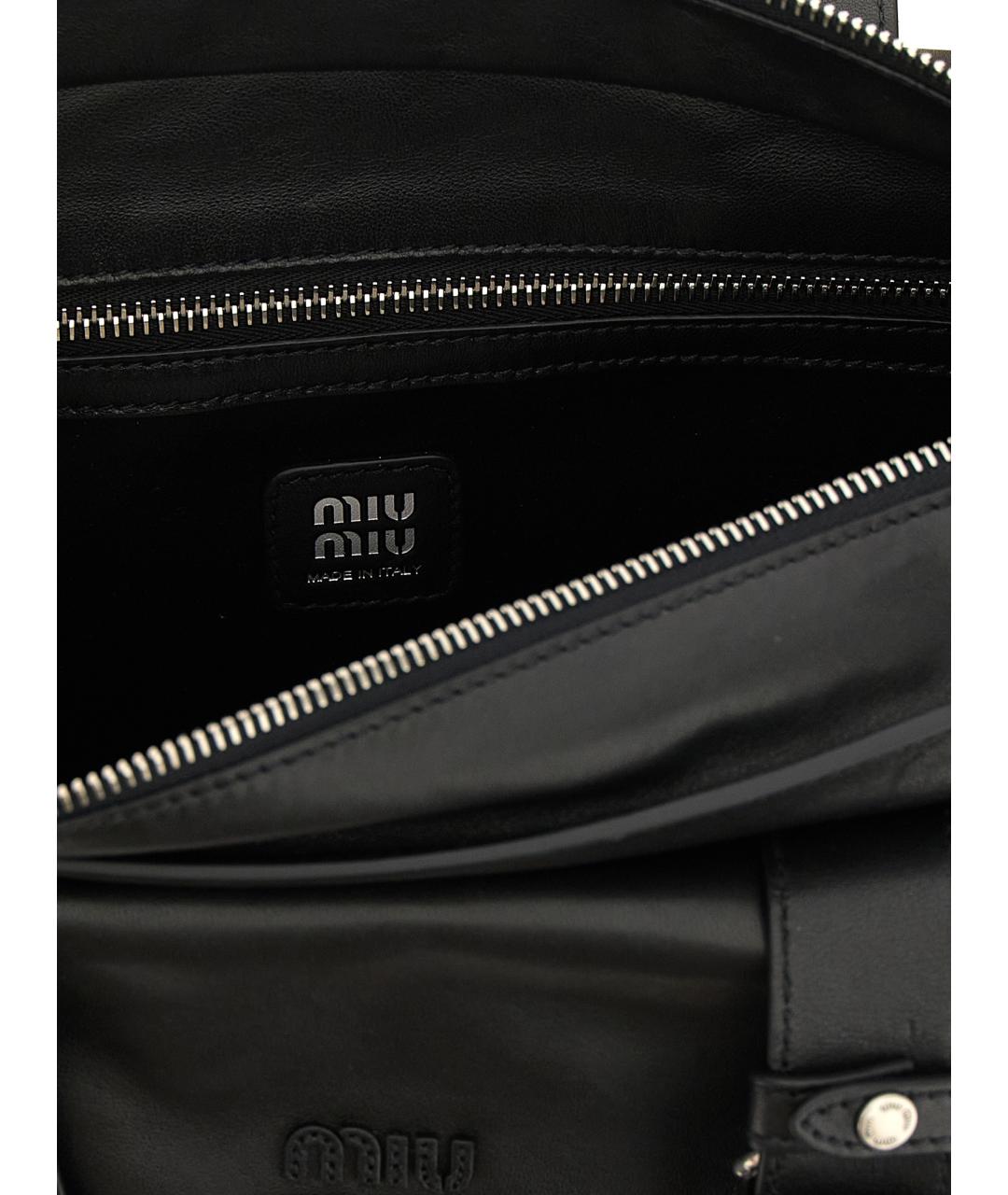 MIU MIU Черная кожаная сумка тоут, фото 4