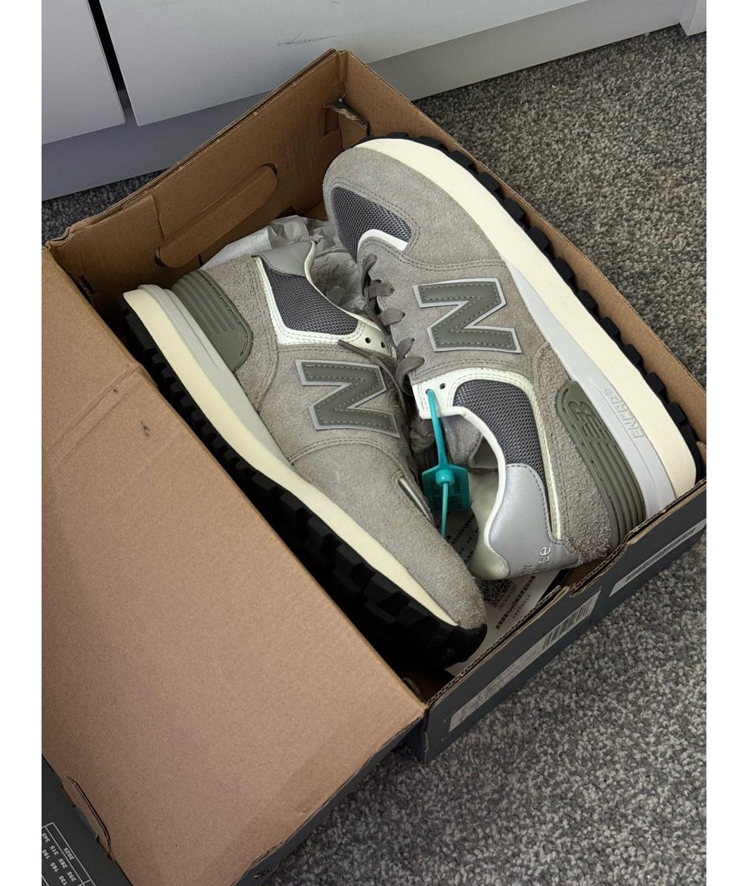 NEW BALANCE Антрацитовые замшевые низкие кроссовки / кеды, фото 7