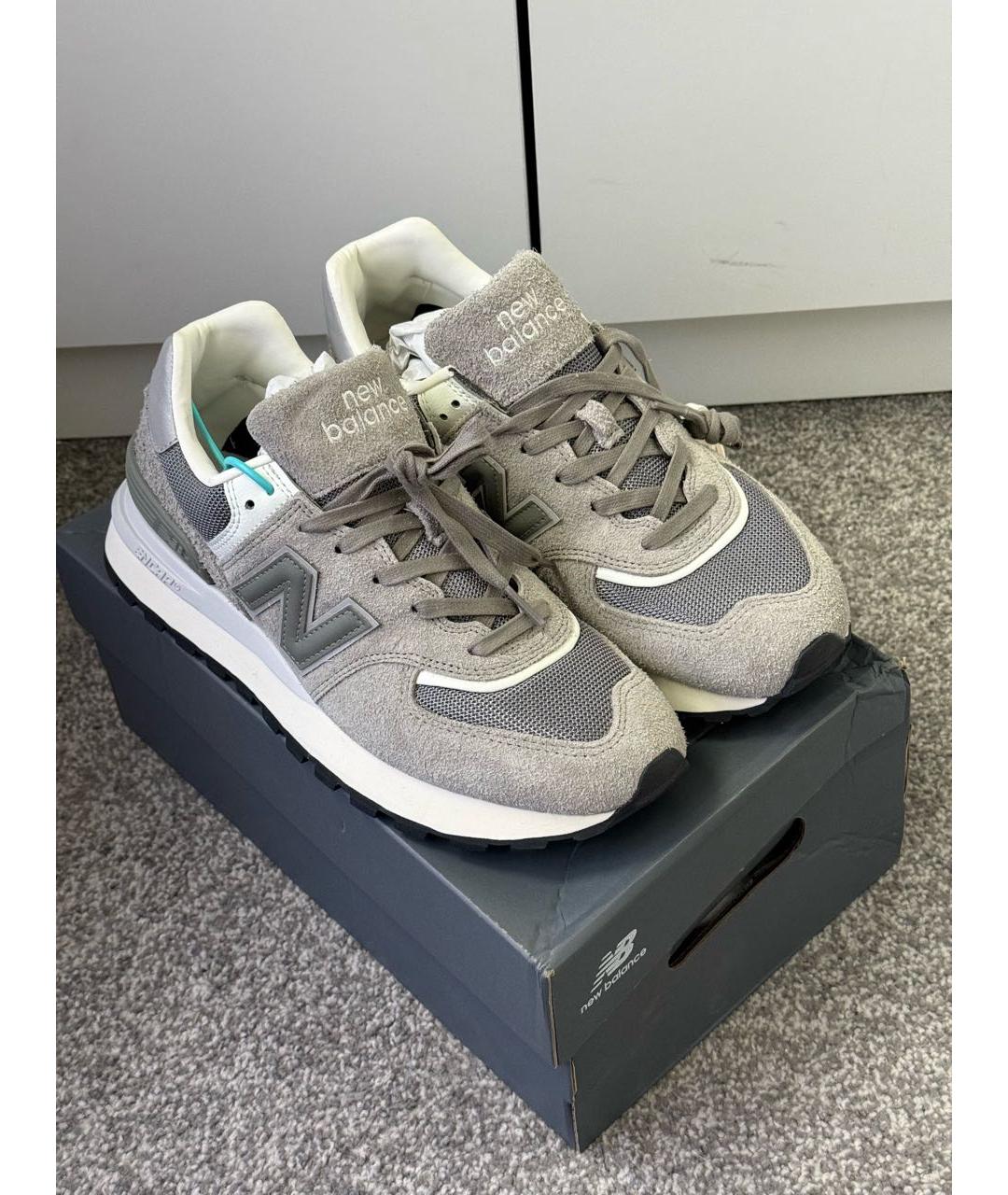 NEW BALANCE Антрацитовые замшевые низкие кроссовки / кеды, фото 5