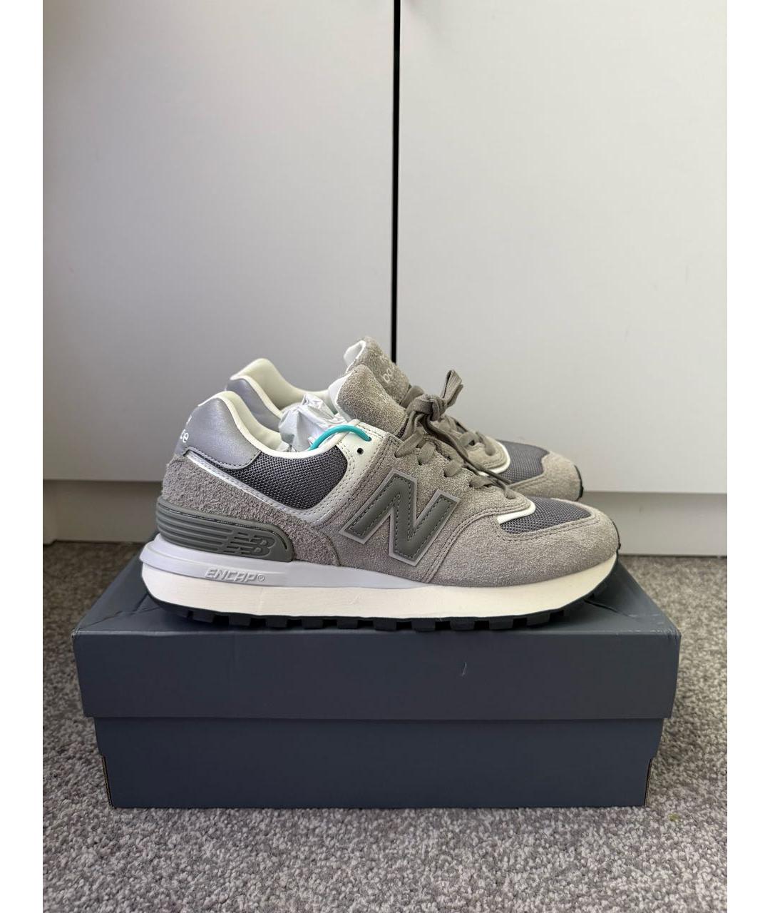 NEW BALANCE Антрацитовые замшевые низкие кроссовки / кеды, фото 9