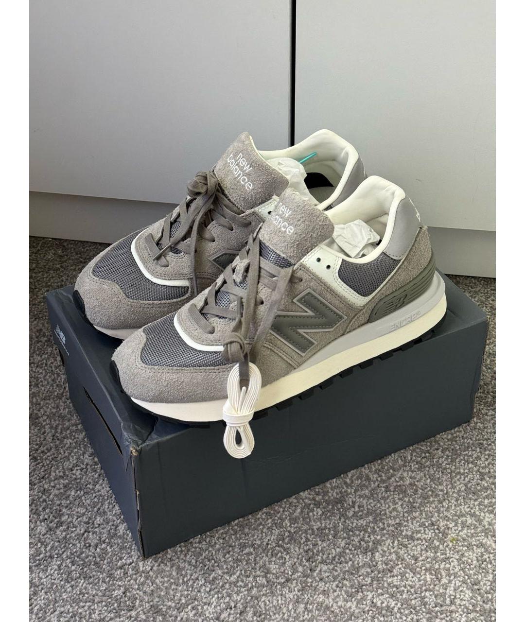 NEW BALANCE Антрацитовые замшевые низкие кроссовки / кеды, фото 6