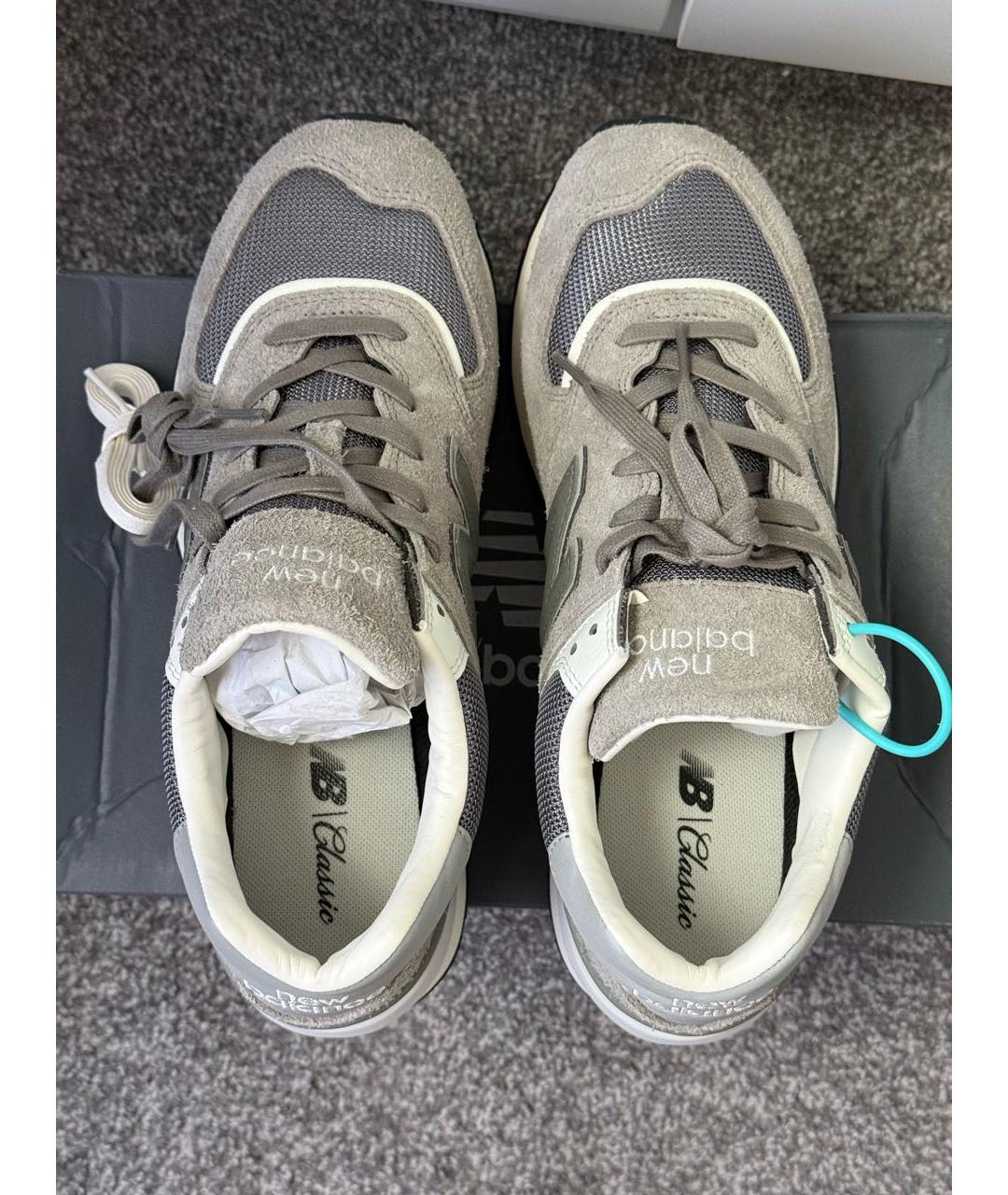 NEW BALANCE Антрацитовые замшевые низкие кроссовки / кеды, фото 3