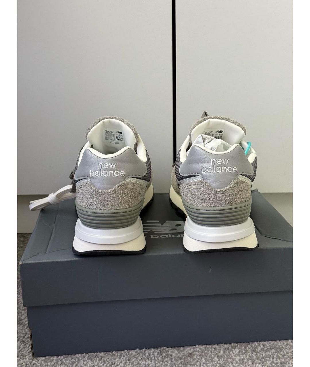 NEW BALANCE Антрацитовые замшевые низкие кроссовки / кеды, фото 4