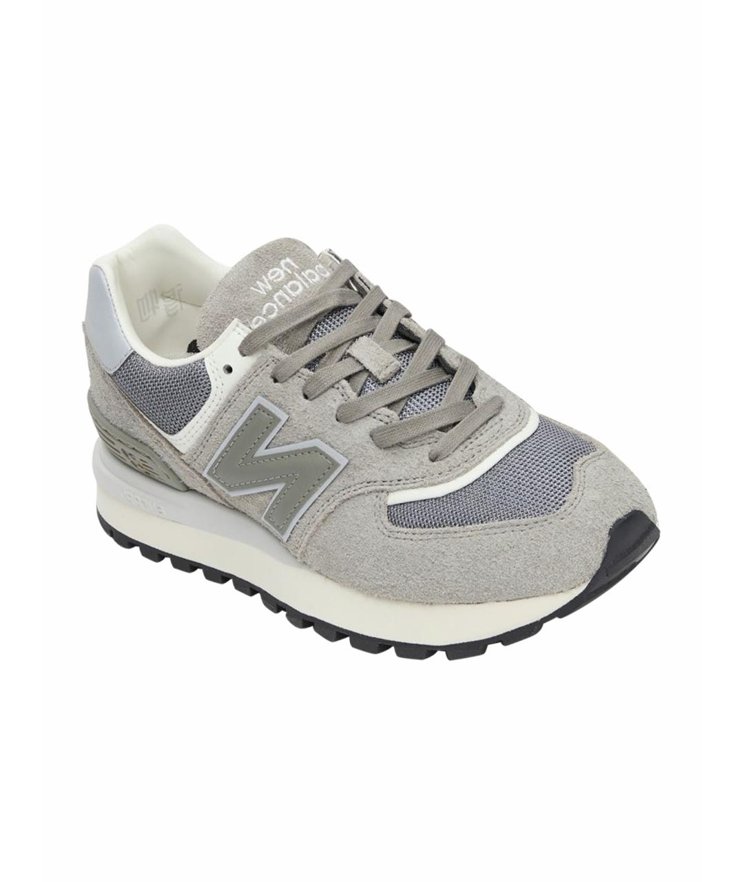 NEW BALANCE Антрацитовые замшевые низкие кроссовки / кеды, фото 1