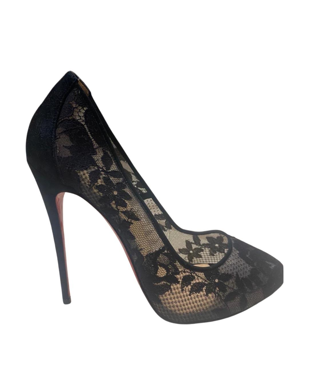 CHRISTIAN LOUBOUTIN Черные текстильные туфли, фото 1