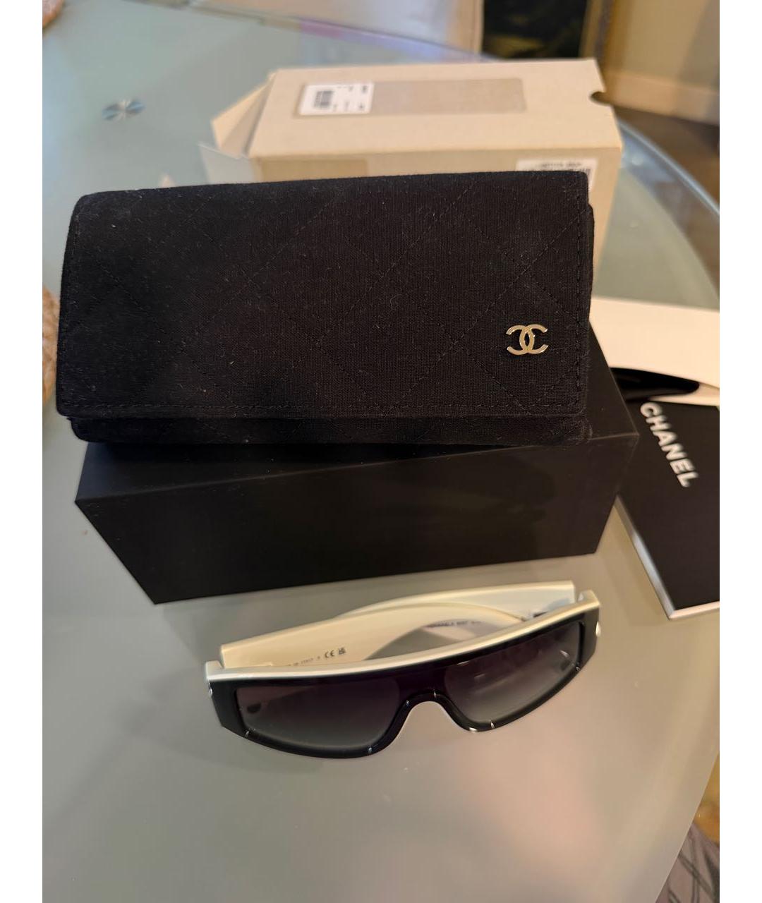 CHANEL Черные пластиковые солнцезащитные очки, фото 3