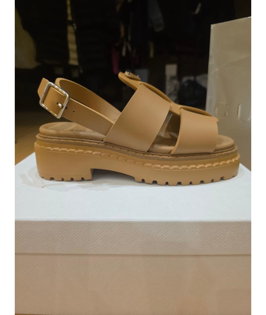 PRADA Бежевые резиновые босоножки, фото 9