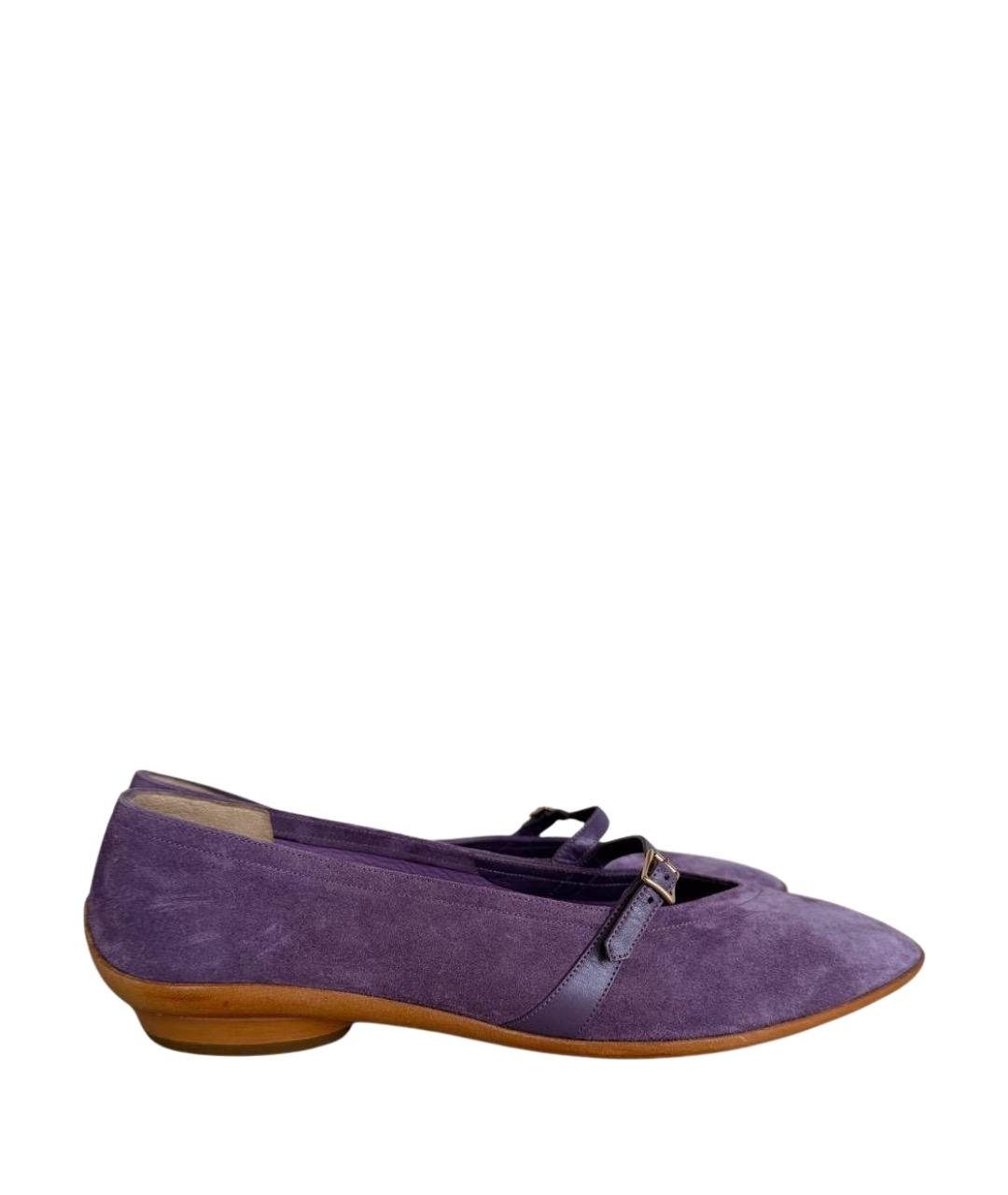 FERRAGAMO Фиолетовые замшевые туфли, фото 1