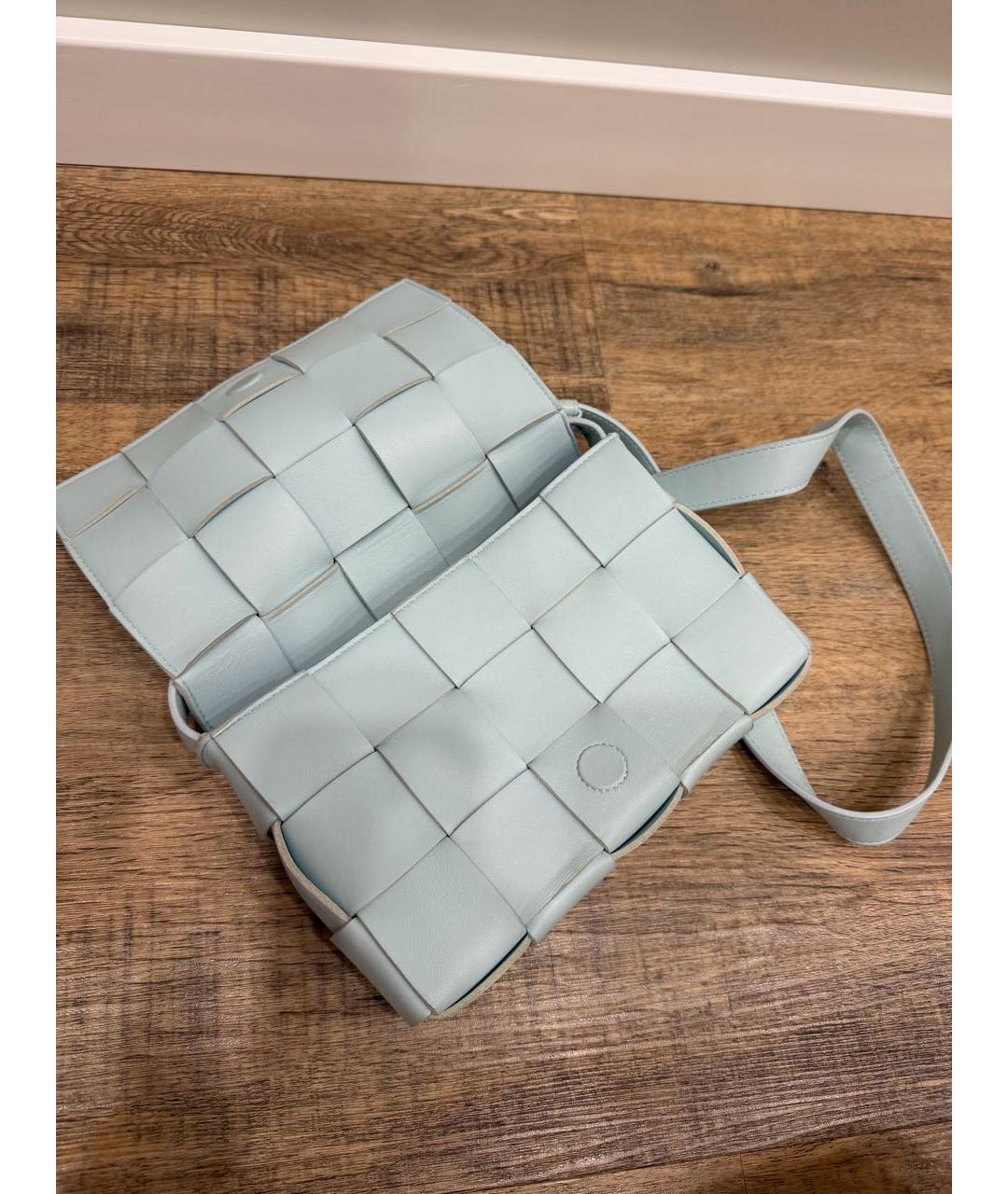 BOTTEGA VENETA Голубая кожаная сумка через плечо, фото 2