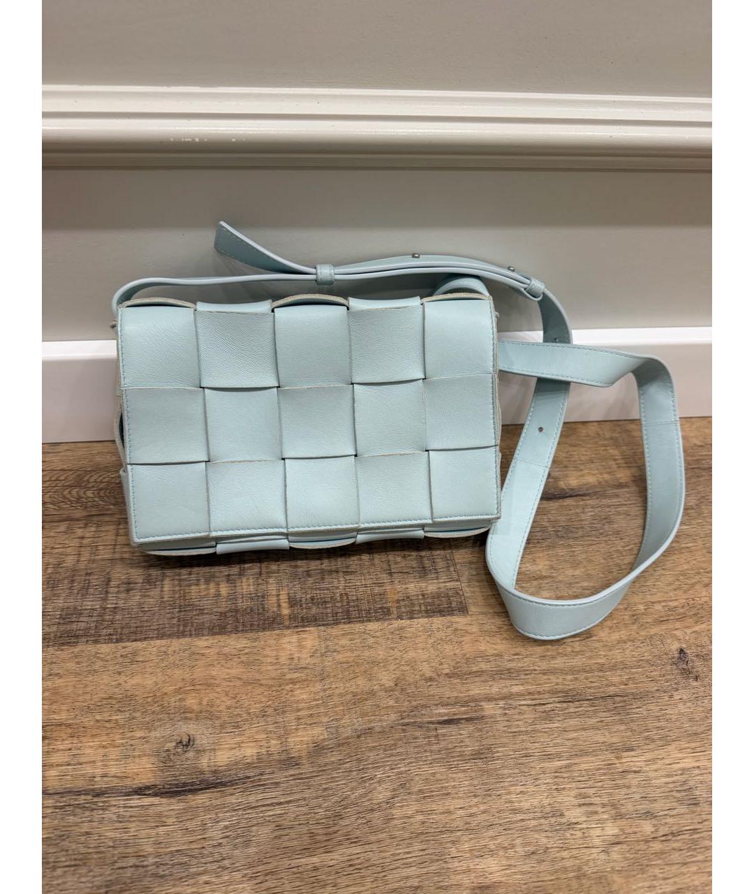 BOTTEGA VENETA Голубая кожаная сумка через плечо, фото 4