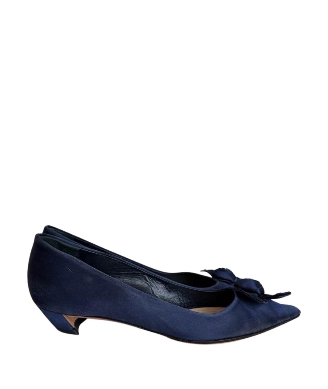 CHRISTIAN DIOR Темно-синие текстильные туфли, фото 1