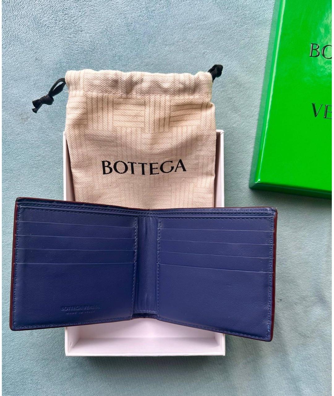 BOTTEGA VENETA Бордовый кожаный кошелек, фото 5