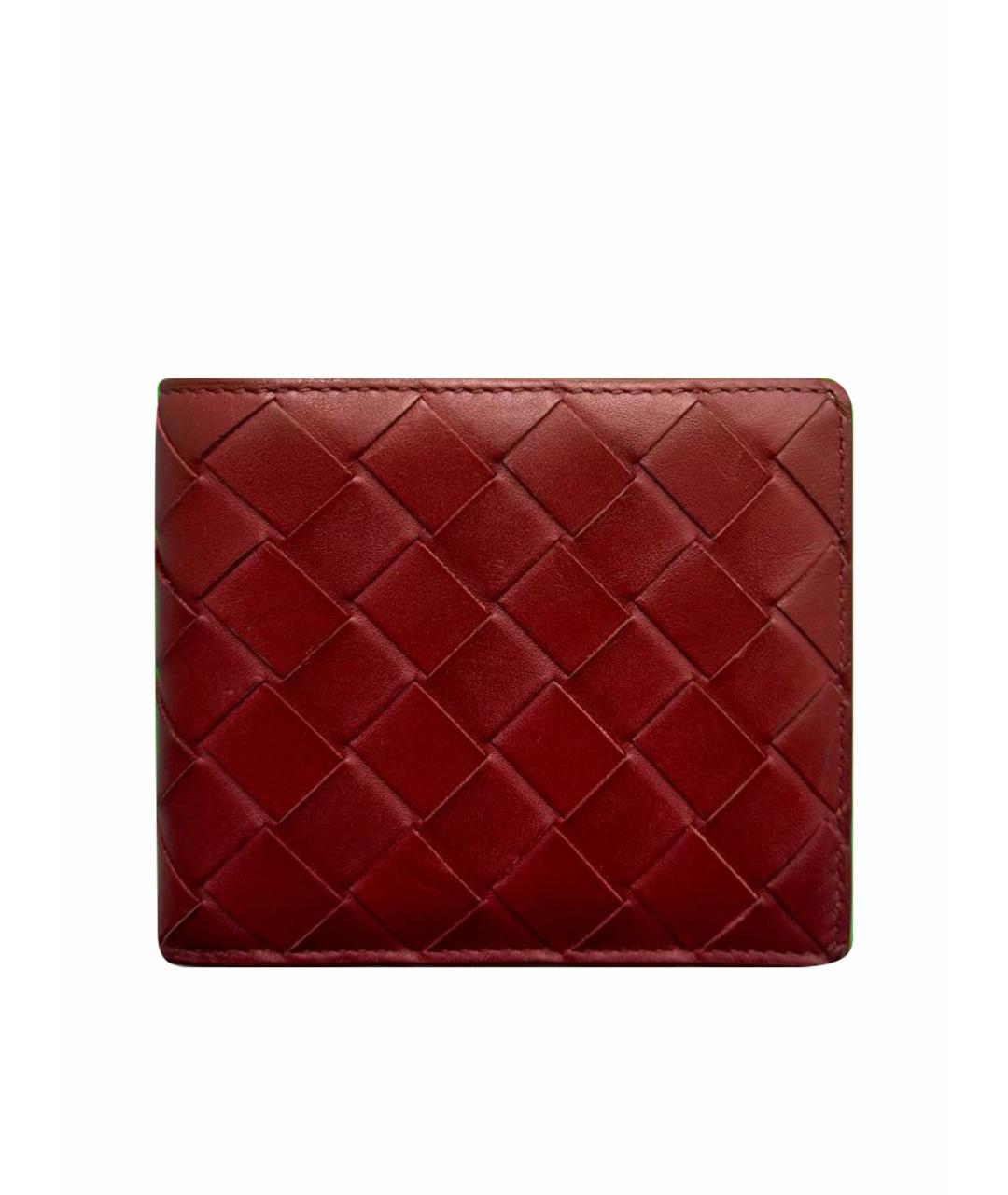 BOTTEGA VENETA Бордовый кожаный кошелек, фото 1
