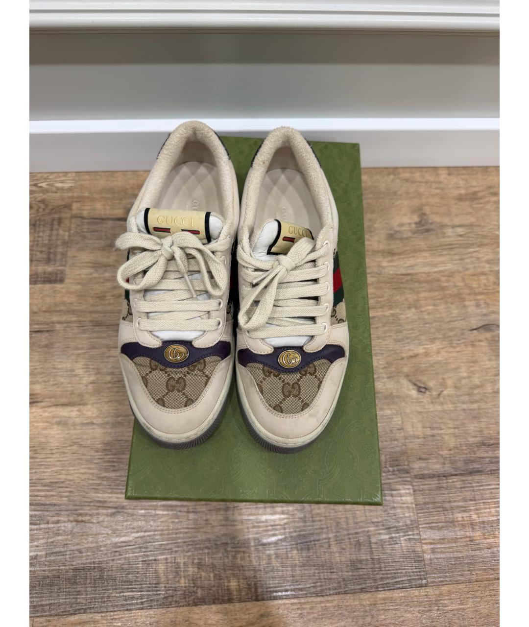 GUCCI Бежевые текстильные кеды, фото 2