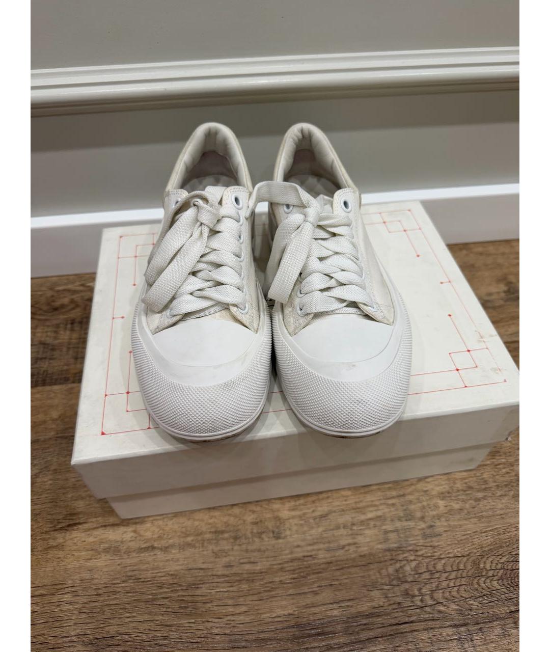 ALEXANDER MCQUEEN Белые текстильные кеды, фото 2