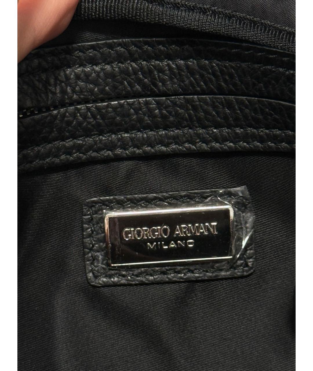 GIORGIO ARMANI Черная кожаная косметичка, фото 5