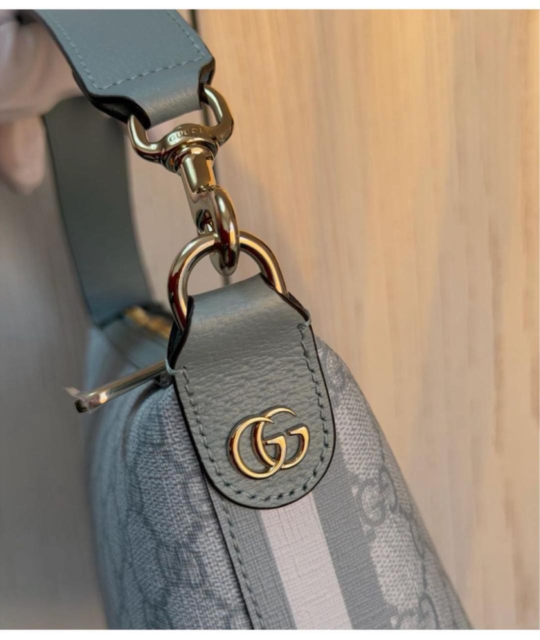 GUCCI Голубая кожаная сумка через плечо, фото 5