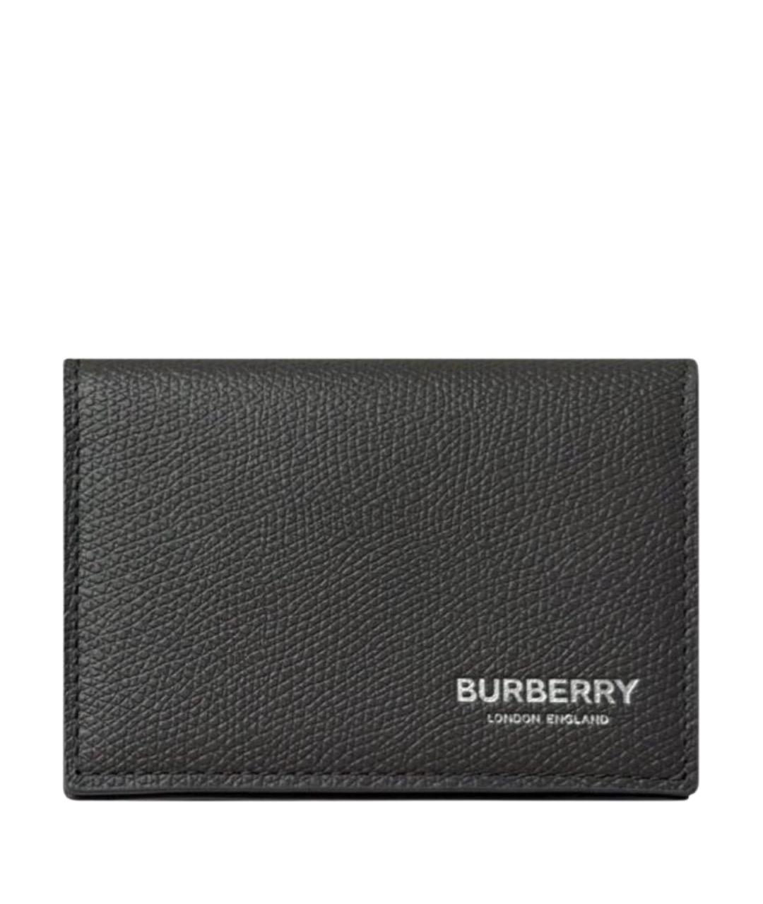 BURBERRY Антрацитовый кожаный кардхолдер, фото 1