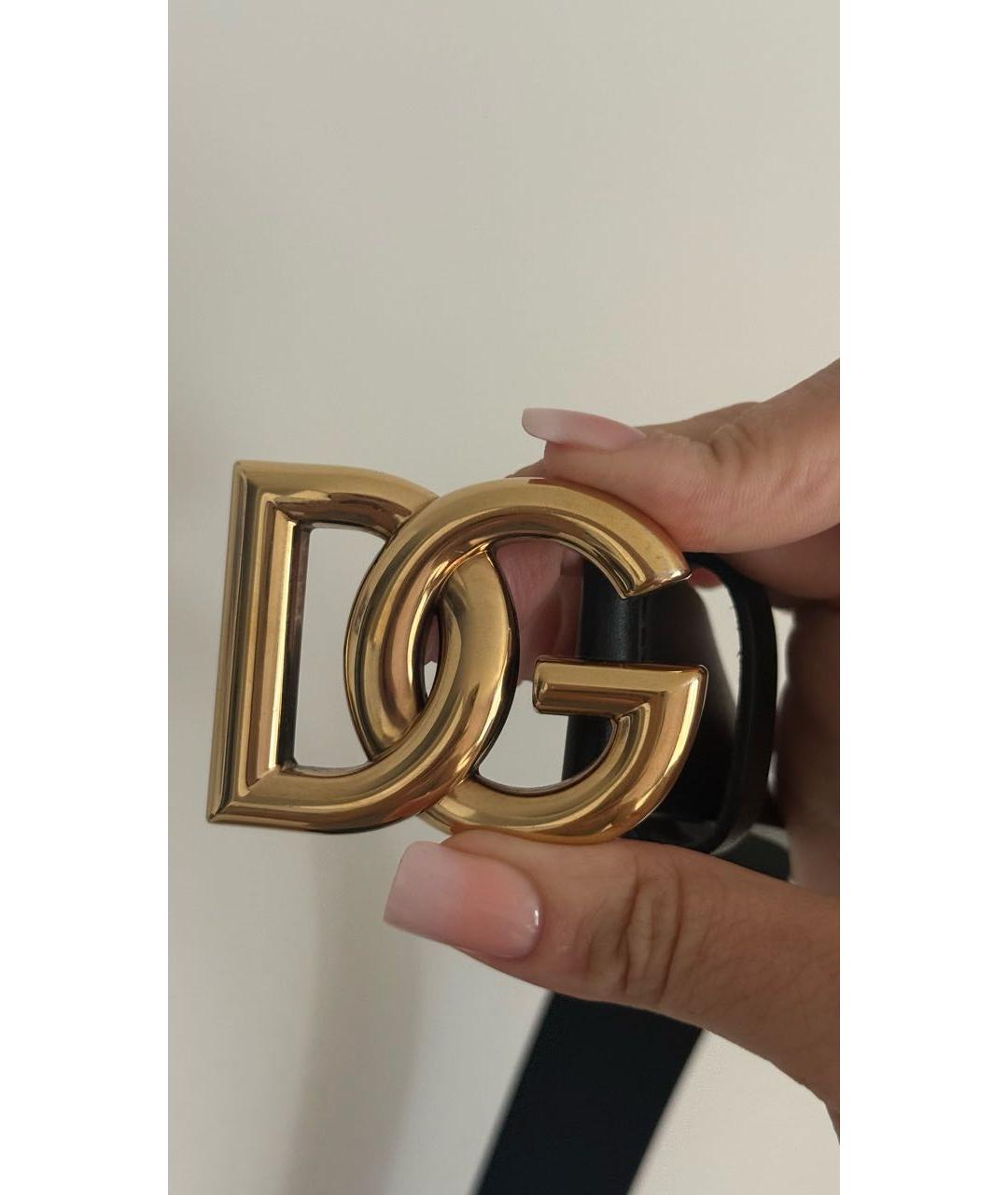 DOLCE&GABBANA Черный кожаный ремень, фото 2