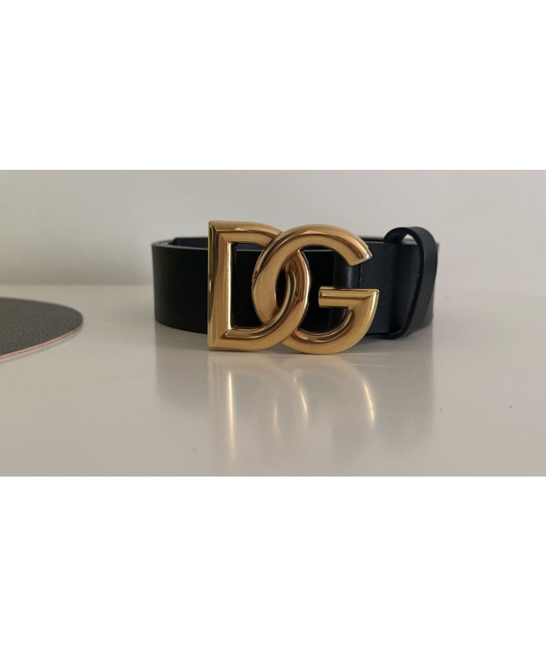 DOLCE&GABBANA Черный кожаный ремень, фото 8