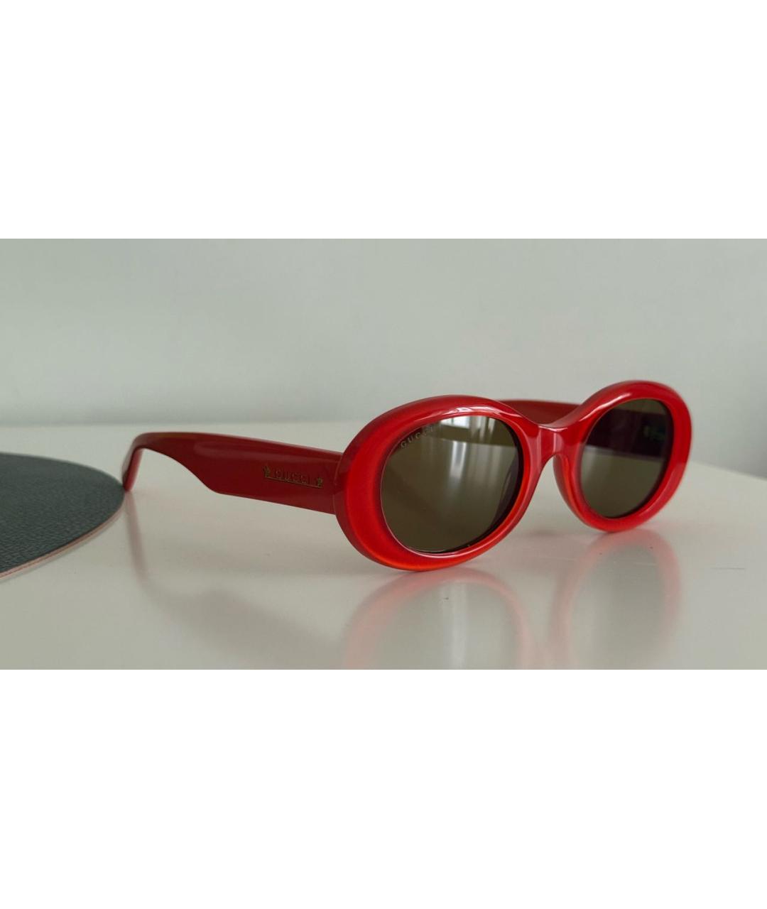 GUCCI Красные пластиковые солнцезащитные очки, фото 2