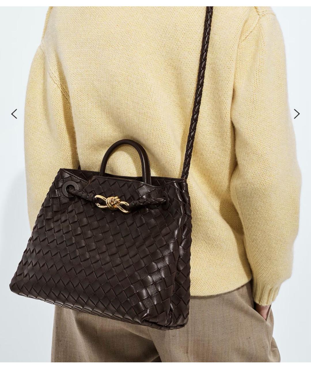BOTTEGA VENETA Коричневая кожаная сумка через плечо, фото 5