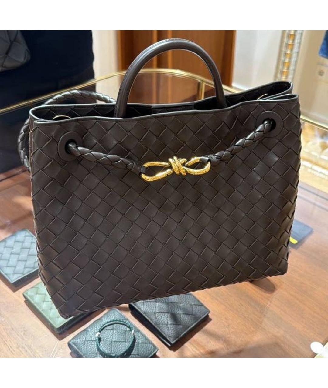 BOTTEGA VENETA Коричневая кожаная сумка через плечо, фото 9