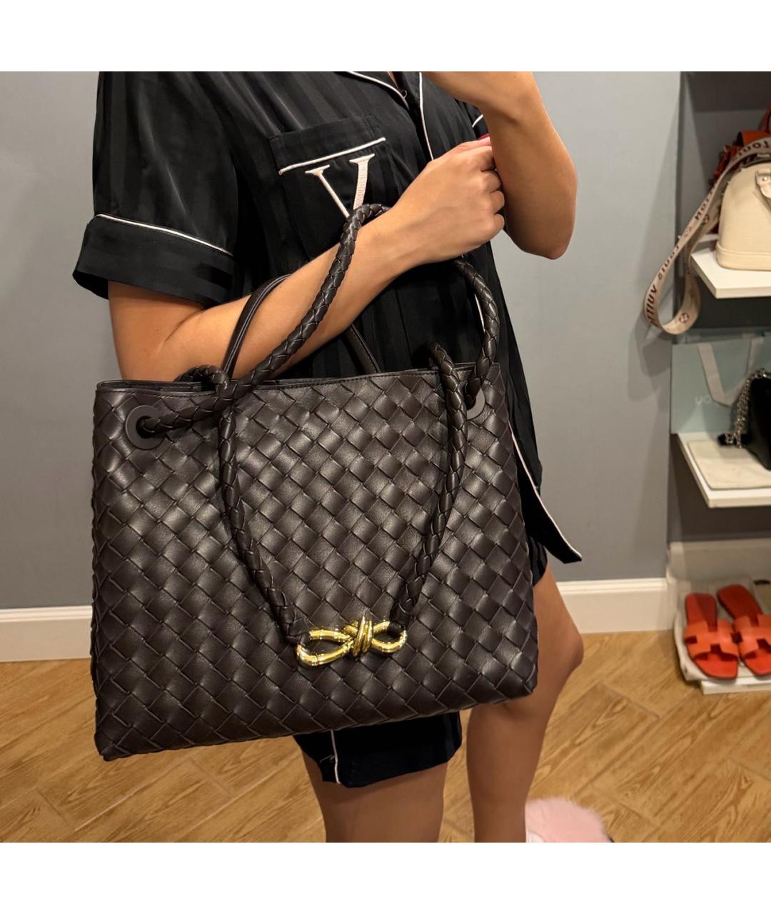 BOTTEGA VENETA Коричневая кожаная сумка через плечо, фото 3
