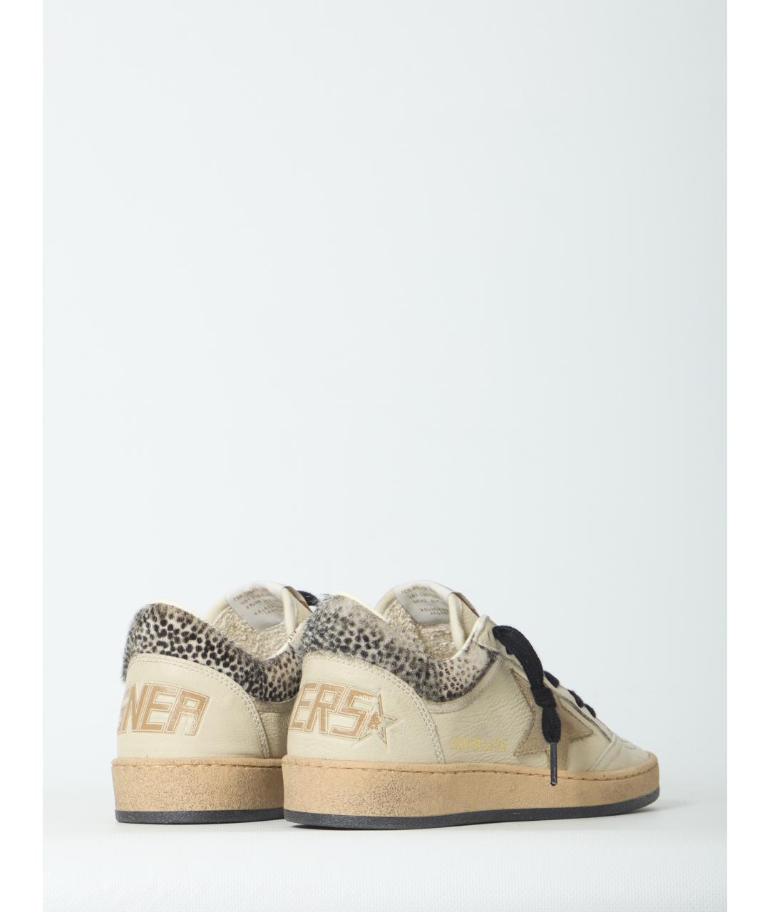 GOLDEN GOOSE Бежевые кожаные кроссовки, фото 3