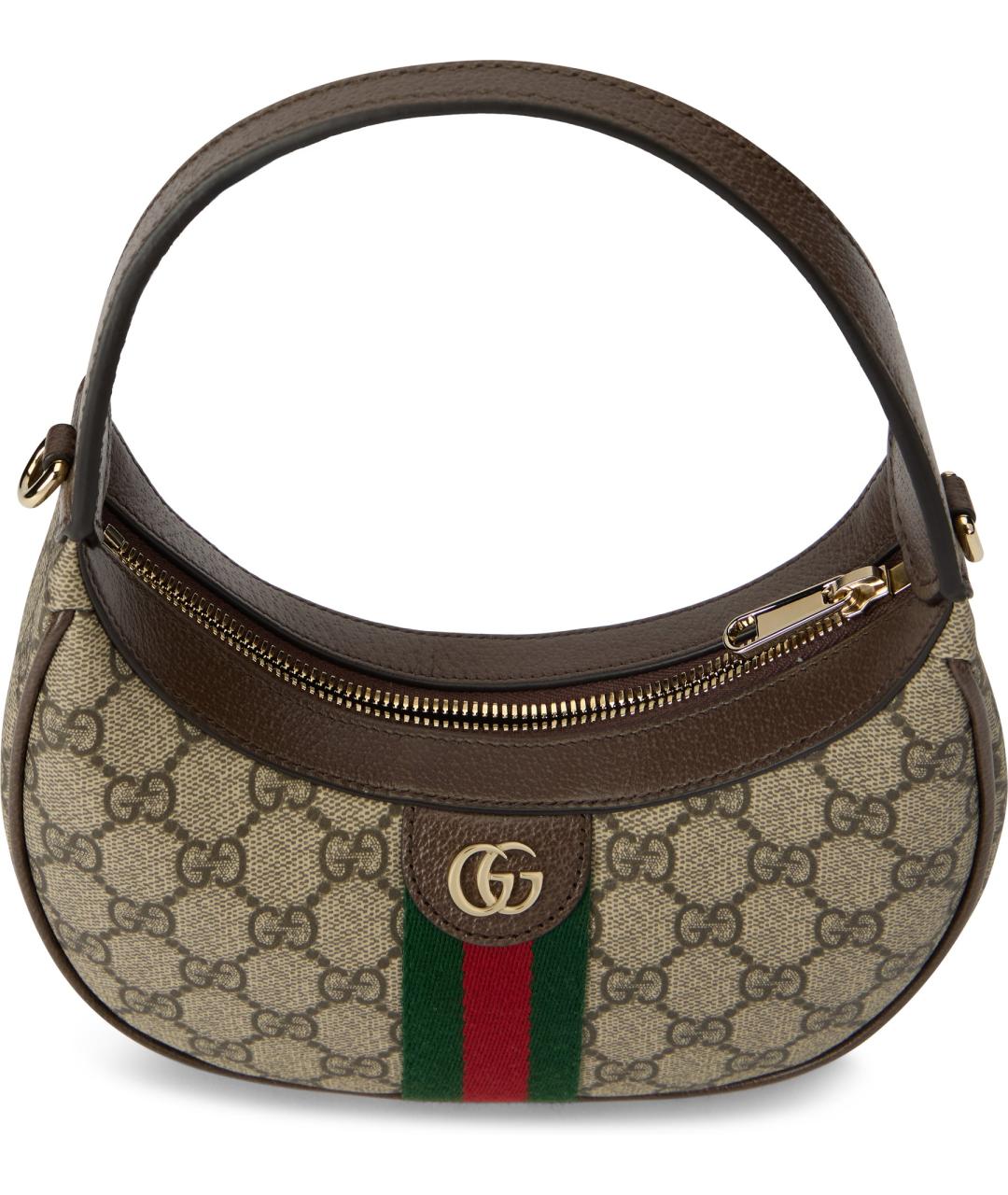 GUCCI Бежевая тканевая сумка с короткими ручками, фото 5