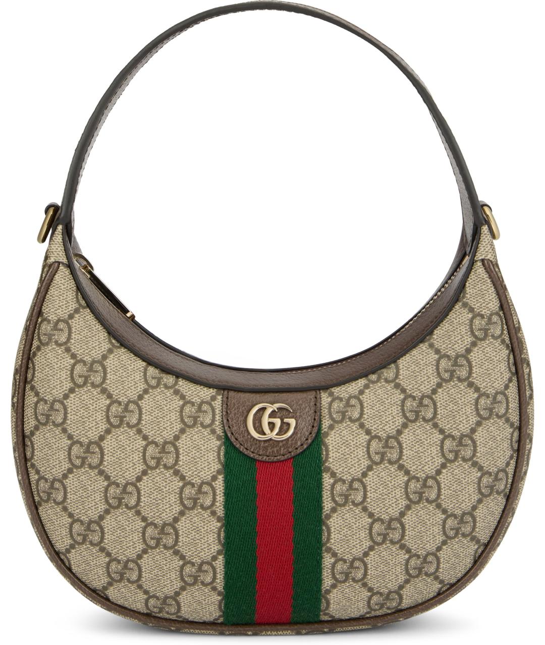 GUCCI Бежевая тканевая сумка с короткими ручками, фото 1