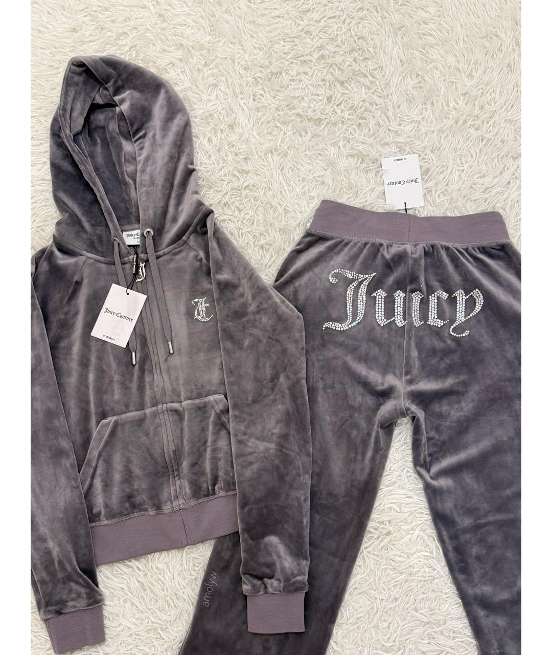 JUICY COUTURE Серый велюровый спортивные костюмы, фото 2