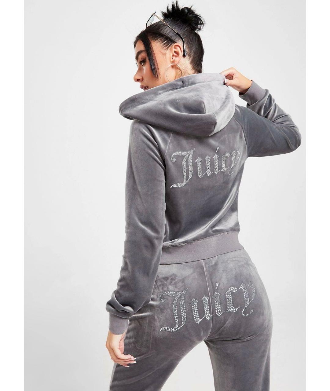 JUICY COUTURE Серый велюровый спортивные костюмы, фото 7