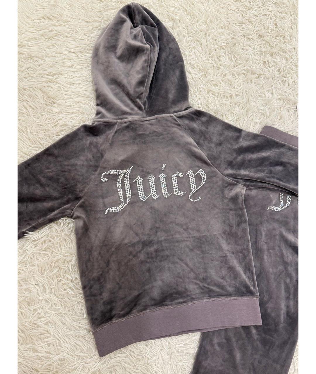 JUICY COUTURE Серый велюровый спортивные костюмы, фото 5