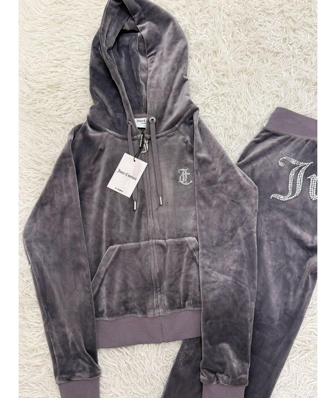 JUICY COUTURE Серый велюровый спортивные костюмы, фото 3