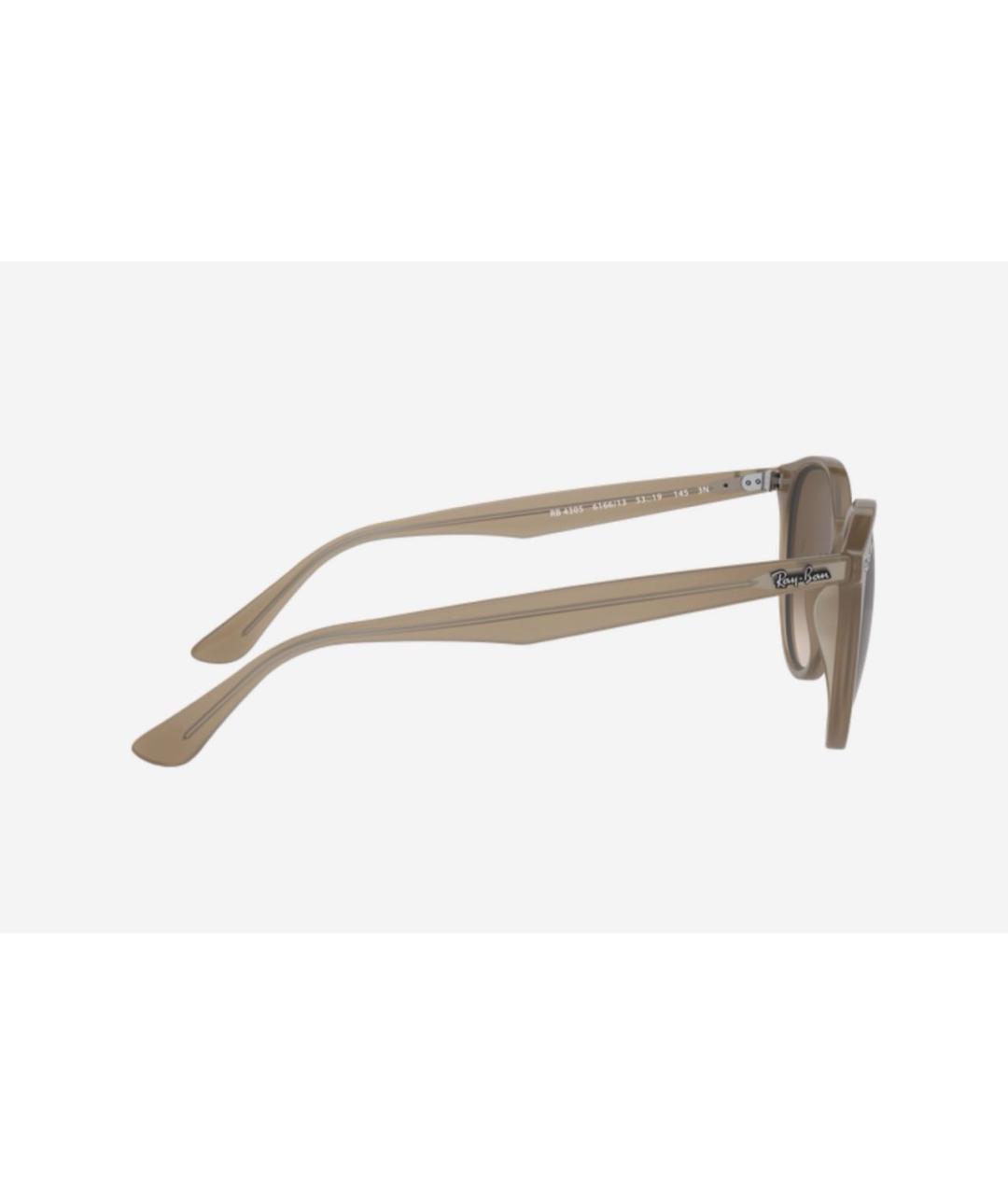 RAY BAN Бежевые пластиковые солнцезащитные очки, фото 3