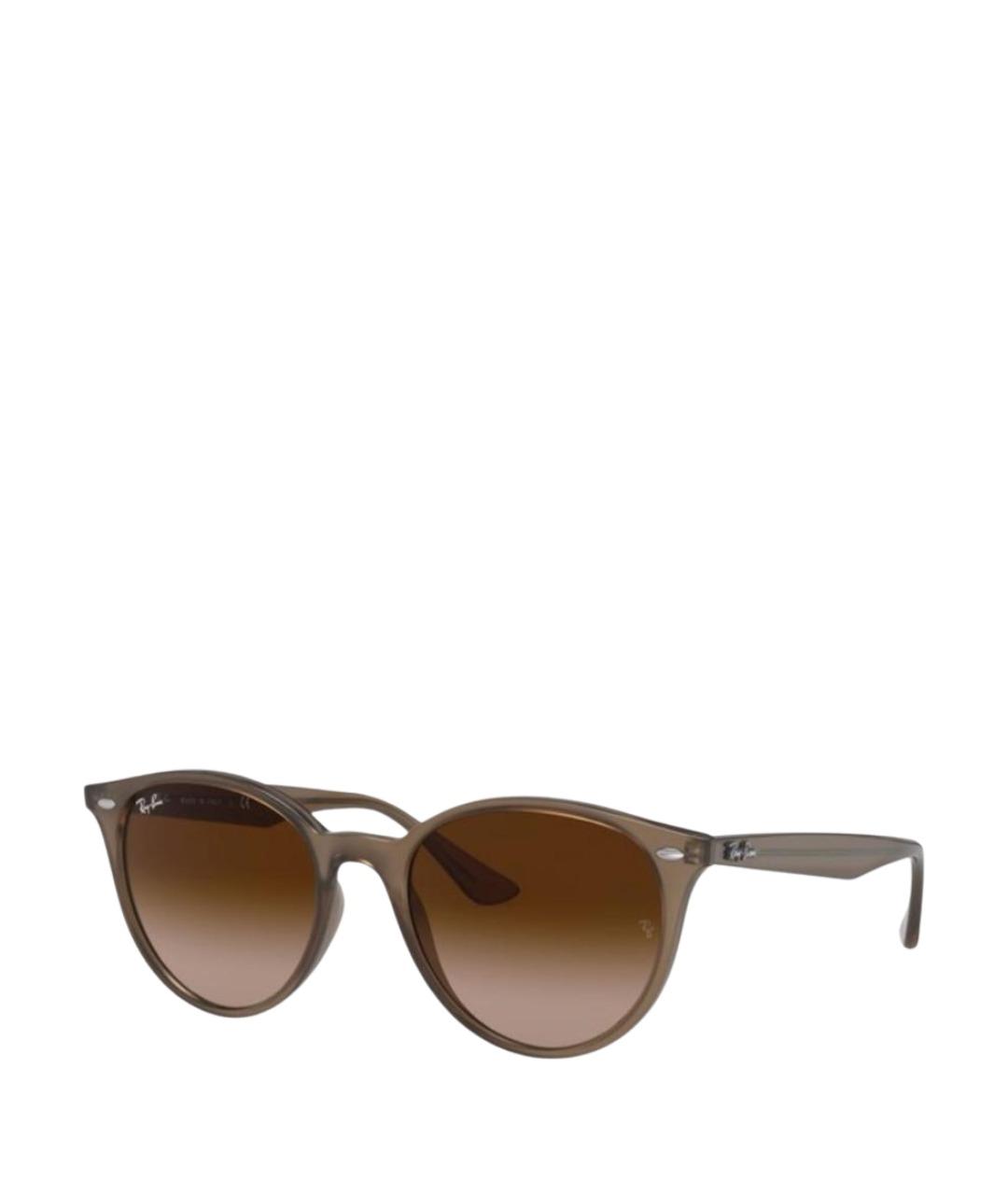 RAY BAN Бежевые пластиковые солнцезащитные очки, фото 1