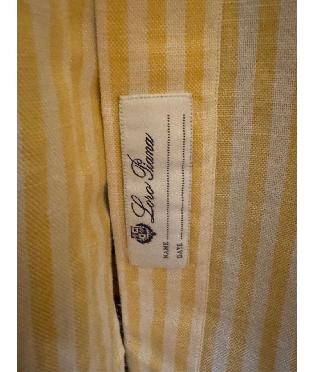 LORO PIANA Желтая льняная кэжуал рубашка, фото 4