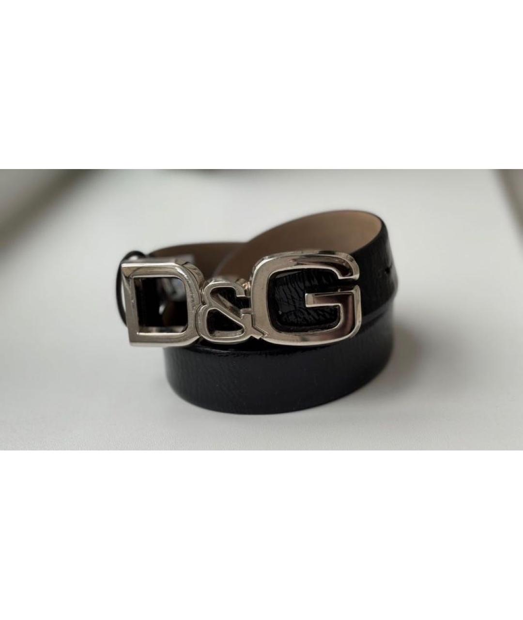 DOLCE&GABBANA Черный ремень из лакированной кожи, фото 5