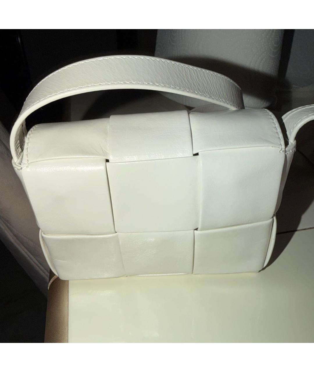 BOTTEGA VENETA Белая кожаная сумка через плечо, фото 3