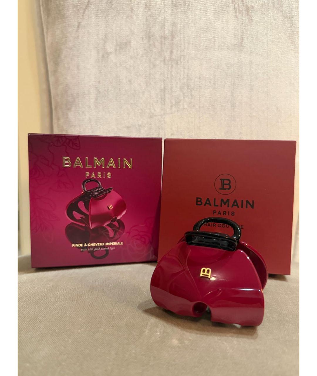 BALMAIN Бордовая заколка, фото 2