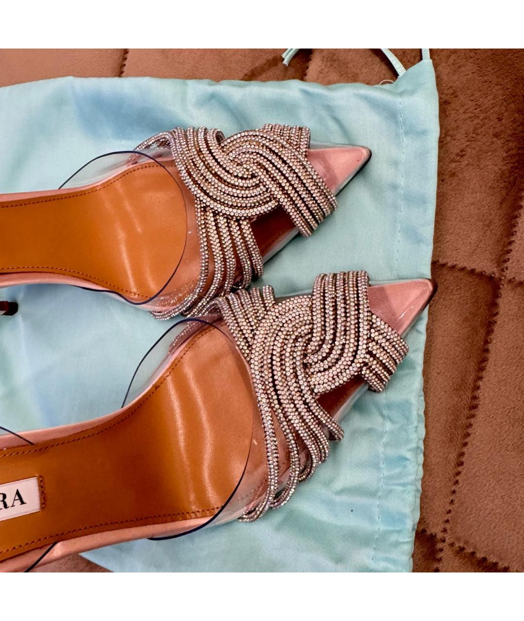AQUAZZURA Бежевые босоножки, фото 6