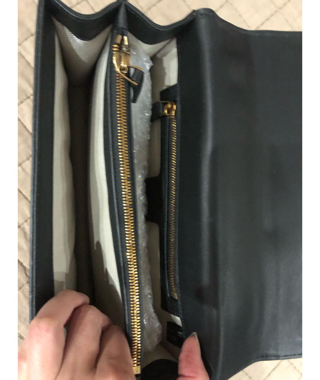 GUCCI Черная кожаная сумка тоут, фото 4