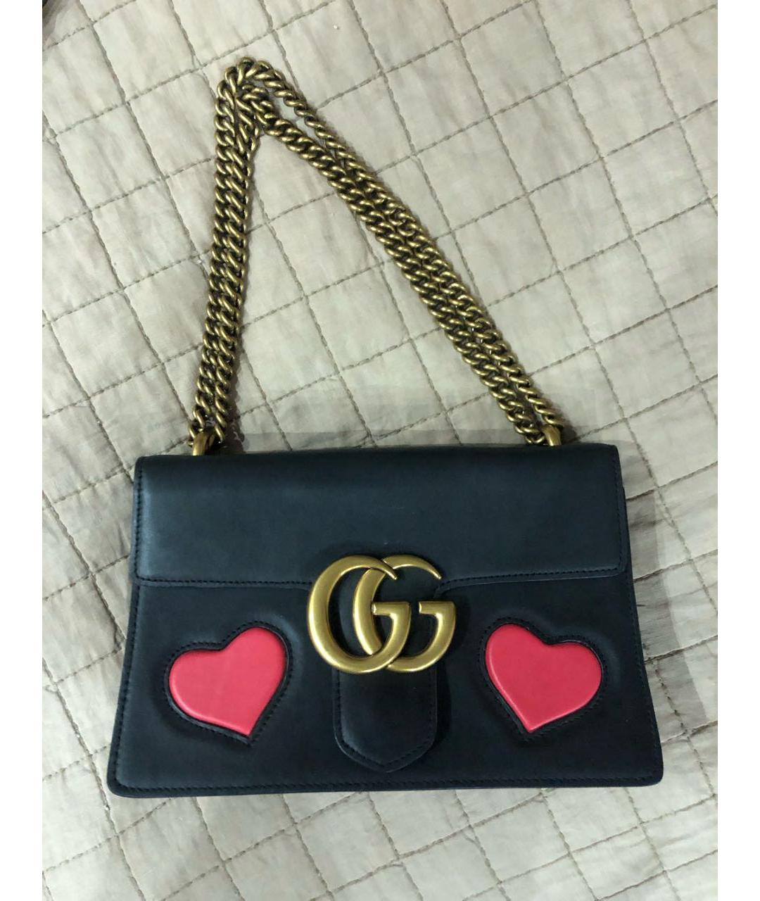GUCCI Черная кожаная сумка тоут, фото 7