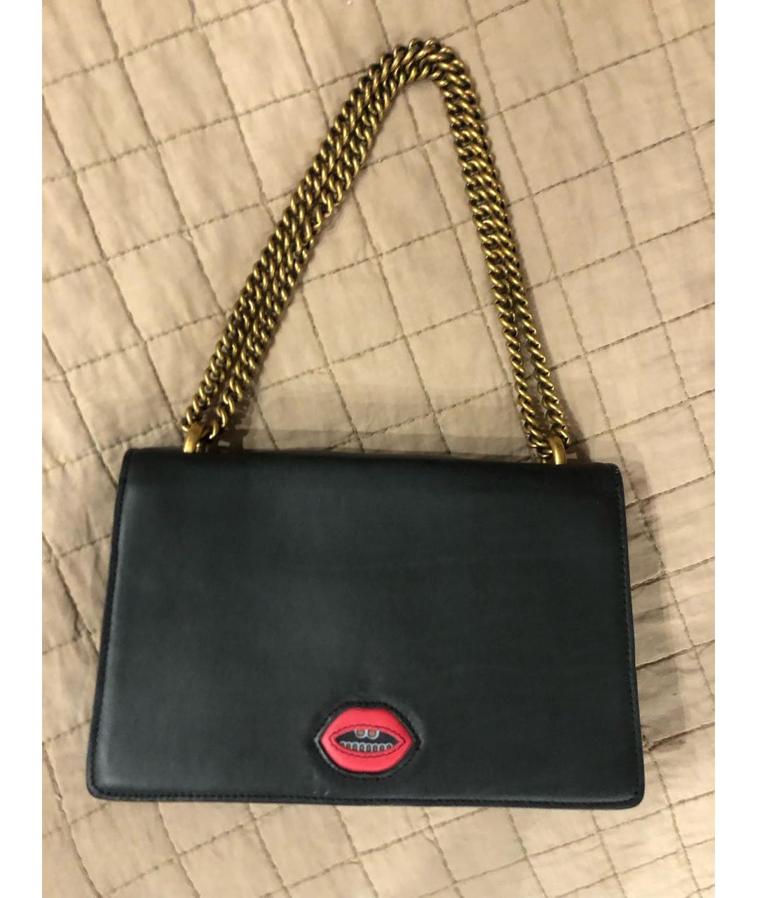 GUCCI Черная кожаная сумка тоут, фото 2