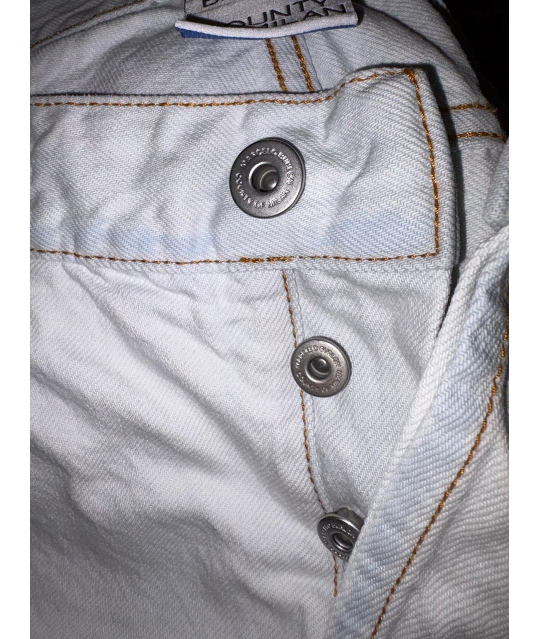 MARCELO BURLON Белые хлопковые джинсы скинни, фото 5