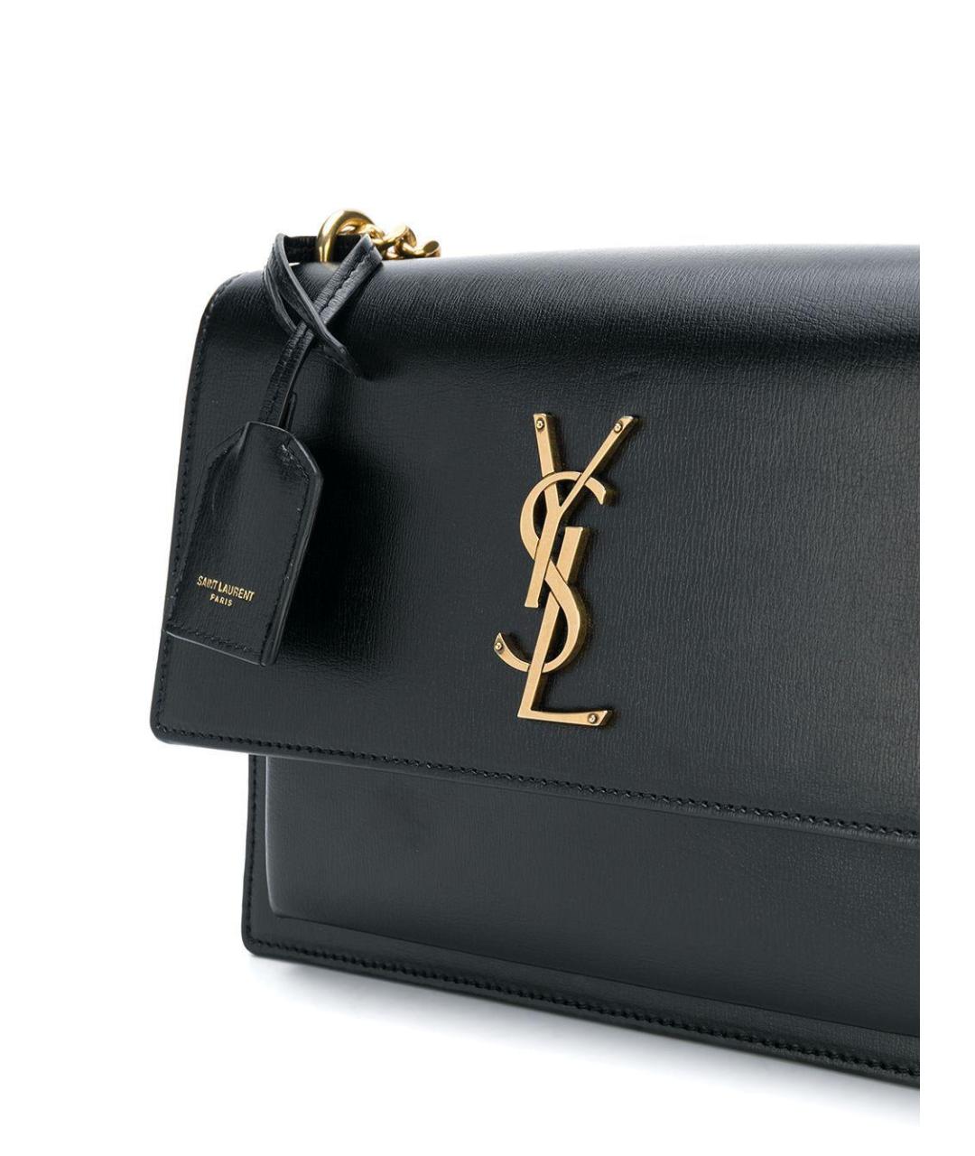SAINT LAURENT Черная кожаная сумка через плечо, фото 4